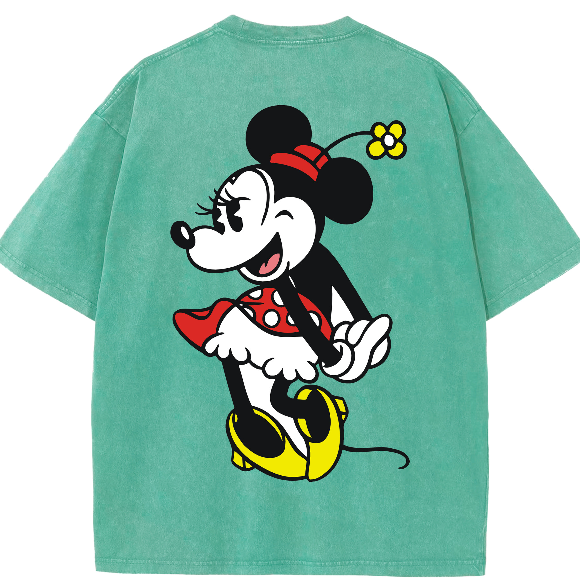 （画像用） ミッキーマウス Mickey Mouse 綿100% ヴィンテージ風 半袖Tシャツ（背面プリント）